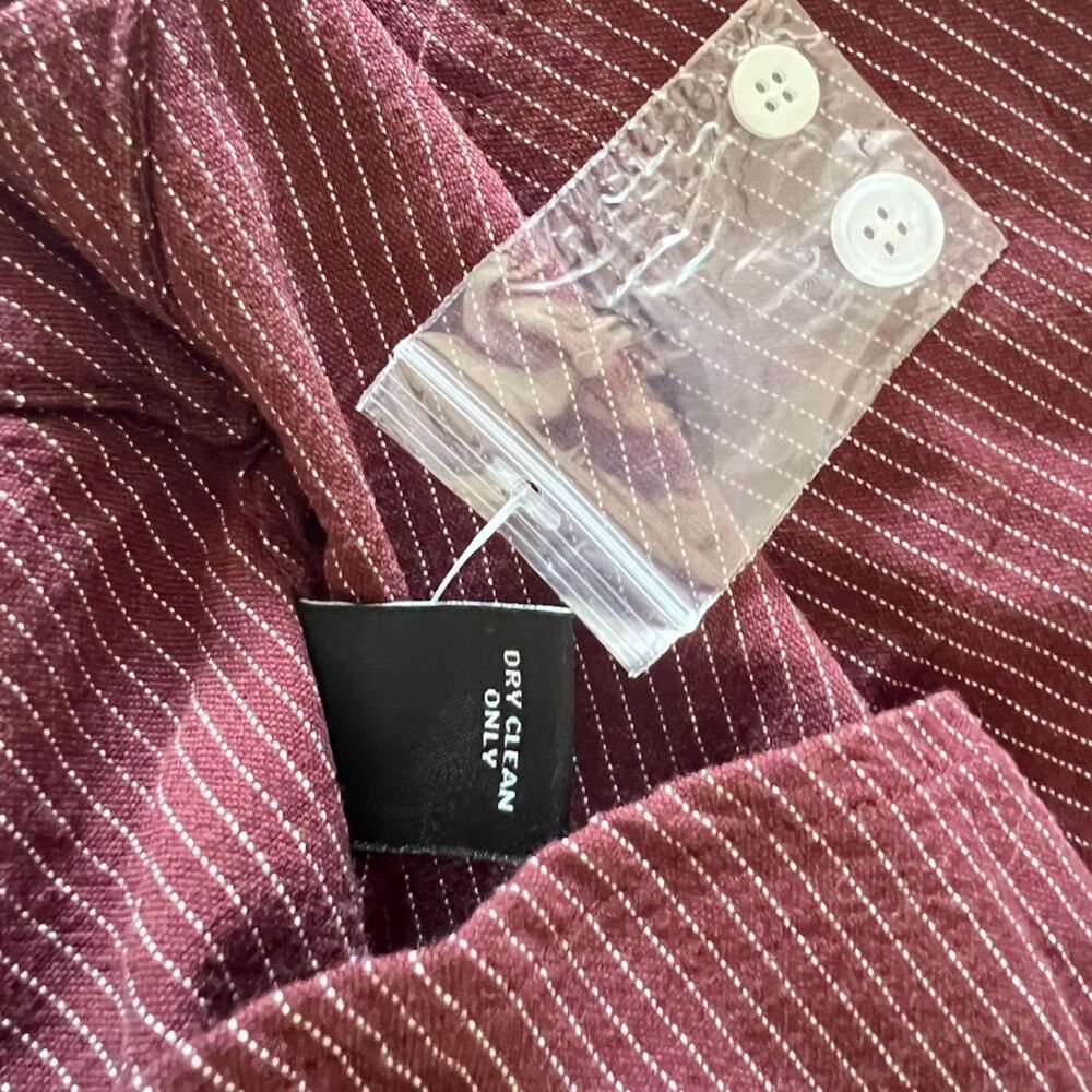 Men's J Peterman Company Shirt Dark Red w/ White Stripes, Size L - Picture 8 of 8